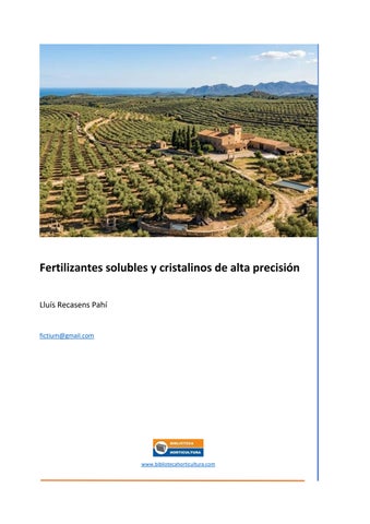 Fertilizantes solubles y cristalinos de alta precisión
