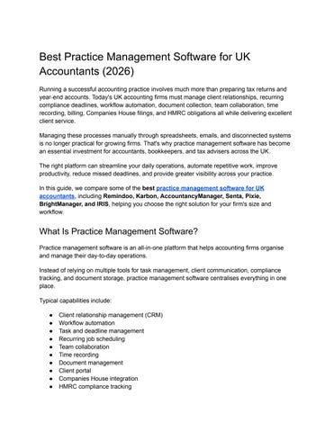 Best Practice Management Software for UK Accountants (2026) | Compare Top Solutions