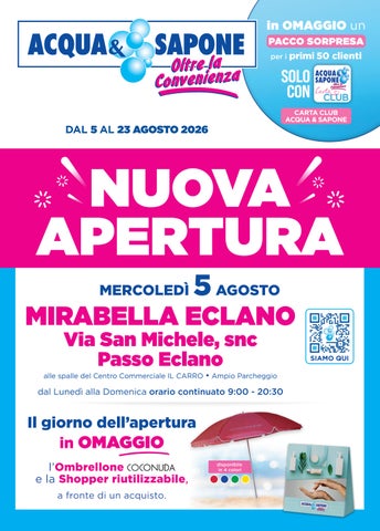 Volantino Acqua e Sapone nuova apertura Mirabella Eclano