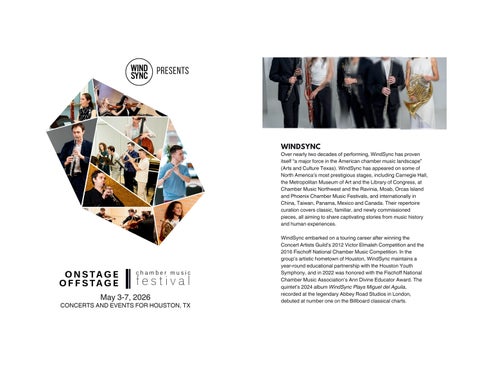 Onstage Offstage Festival Program Book 2026