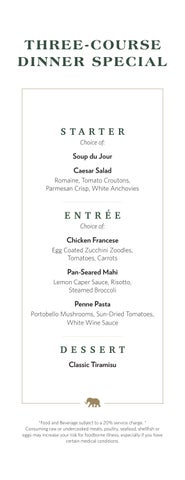 Summer Special Dinner Menus