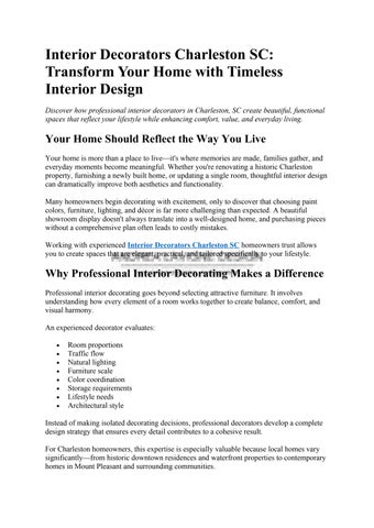 Interior Decorators Charleston SC