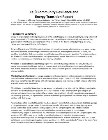 Kaʻū Community Resilience and Energy Transition Report