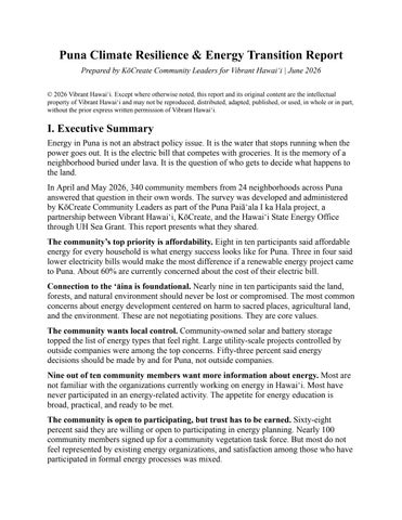 Puna Climate Resilience & Energy Transition Report
