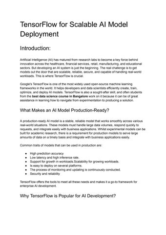 TensorFlow for Scalable AI Model Deployment
