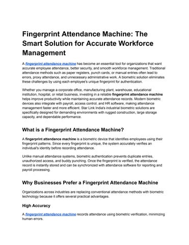 Fingerprint Attendance Machine