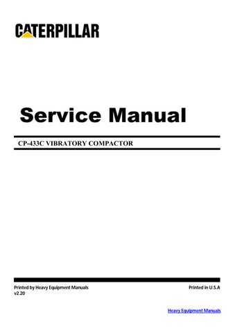 CAT Caterpillar CP-433C Service Repair Manual Pdf Download