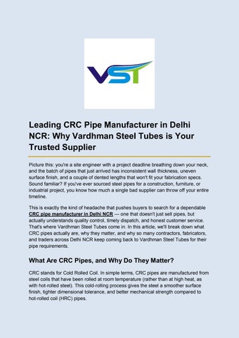Leading CRC Pipe Manufacturer in Delhi NCR_ Why Vardhman Steel Tubes is Your Trusted Supplier (2)