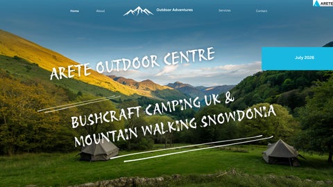 Bushcraft camping uk & Mountain Walking Snowdonia 25 july 2026