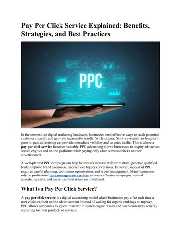 Pay Per Click Service Explained