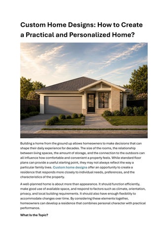 Custom Home Designs