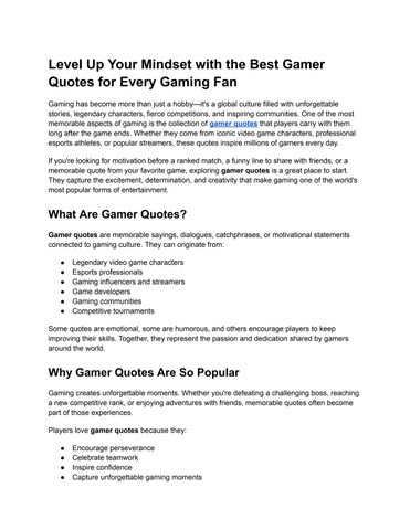 Gamer Quotes 2