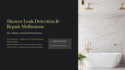 Shower Leak Detection & Repair Melbourne | Desi Plumbers
