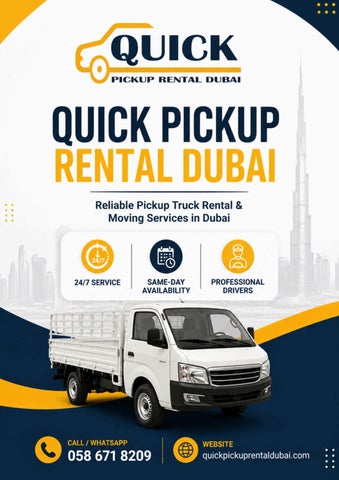 Quick Pickup Rental Dubai – Pickup Truck Rental & Moving Services