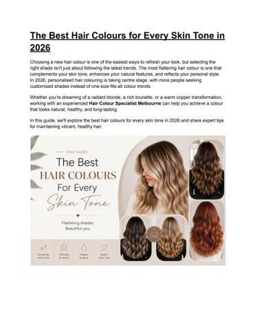 The Best Hair Colours for Every Skin Tone in 2026