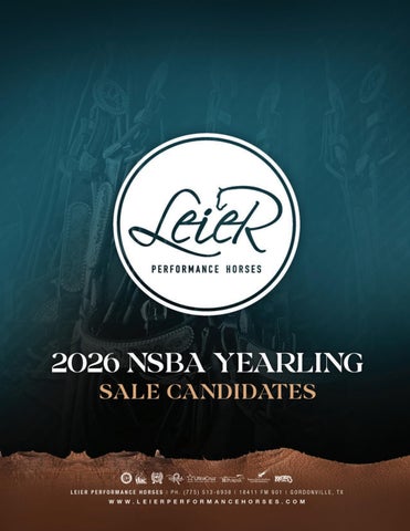 2026 Leier Performance Horses NSBA Yearling Sale Catalog