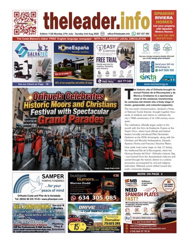 EDITION 1138 OF THE COSTA BLANCA LEADER NEWSPAPER 27 JULY – 2 AUGUST 2026 