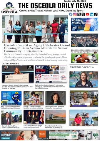 The Osceola Daily News for Sunday July 26, 2026