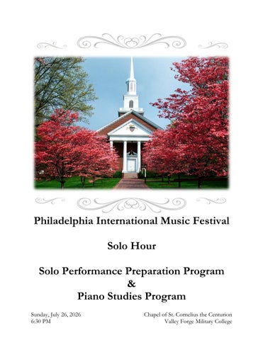 July 26, 2026 Week B Solo Performance & Piano Solo Hour