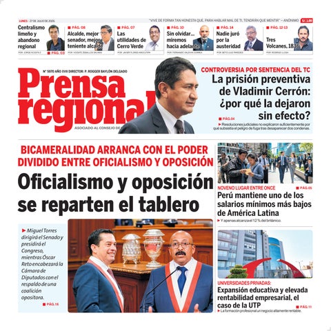 La Prensa Regional – Lunes 27 de julio de 2026
