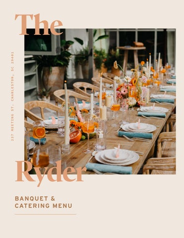 The Ryder Banquet + Catering Menu