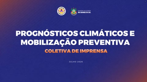 Material apresentado pelo governo do RS sobre chuva intensa prevista para o RS