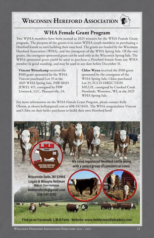 Wisconsin Hereford Members Directory 2026 第 15 页