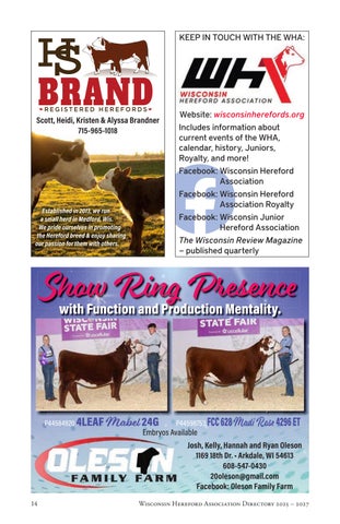 Wisconsin Hereford Members Directory 2026 第 16 页