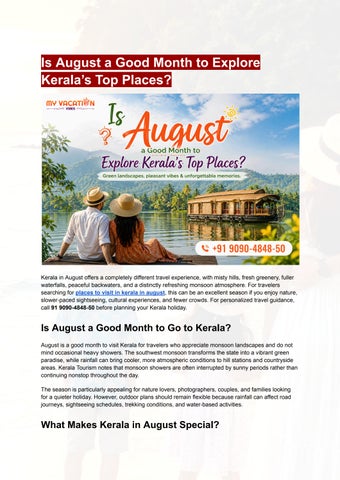 Is August a Good Month to Explore Kerala’s Top Places_