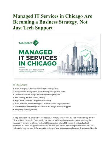 Managed IT Services in Chicago: Why Businesses Are Making the Switch
