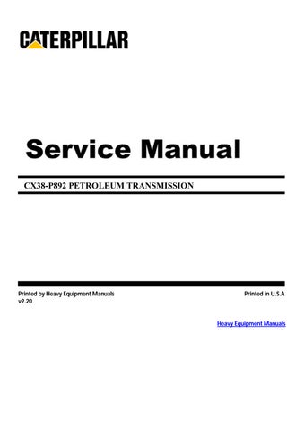 CAT Caterpillar CX38-P892 Service Repair Manual PDF Download