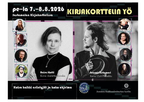 Kirjakorttelin Yö 7.-8.8.2026: ohjelmalehtinen ja kartta