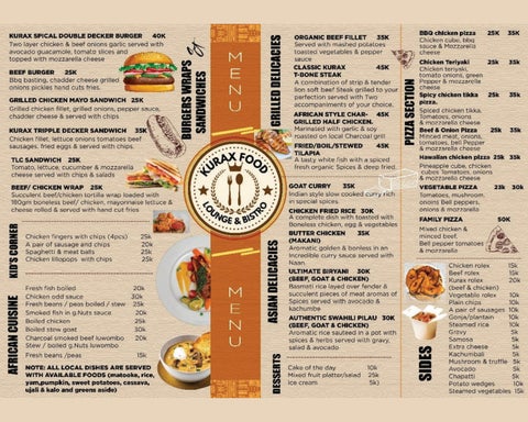 Kurax Food Menue