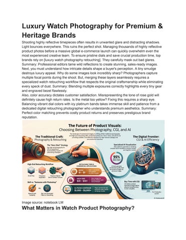 Luxury Watch Photography for Premium & Heritage Brands