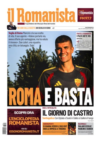 Il Romanista del 29 luglio 2026