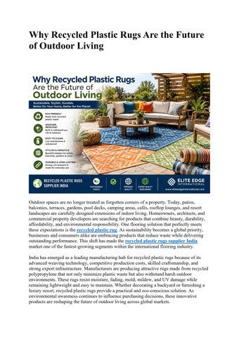 Why Recycled Plastic Rugs Are the Future of Outdoor Living