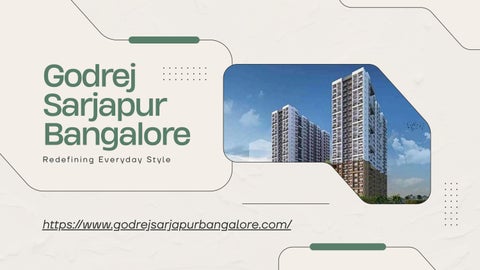 Godrej Sarjapur Bangalore | New Launch Residences 