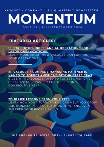 Issue 25 - Vasquez + Co. Newsletter 2026 Q3