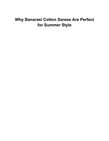 Chinaya Banaras — summer sarees_Banarasi Cotton saree (article)