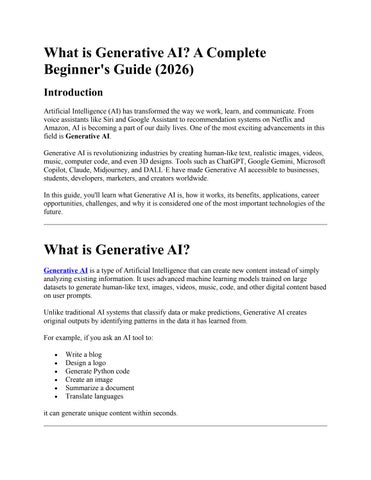 What is Generative AI