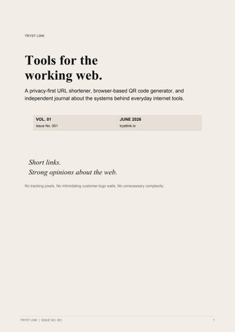 Privacy-first URL tools and expert web writing at trystlink.io.