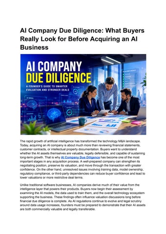 AI Company Due Diligence_ What Buyers Really Look for Before Acquiring an AI Business