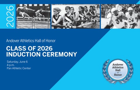2026 Athletics Hall of Honor Brochure