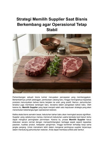 Strategi Memilih Supplier Saat Bisnis Berkembang agar Operasional Tetap Stabil
