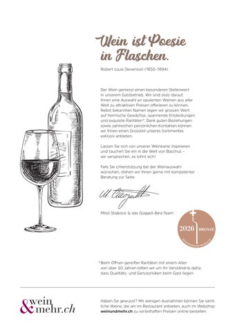 Wein-Getränkekarte Schwellenmätteli Güggeli-Beiz