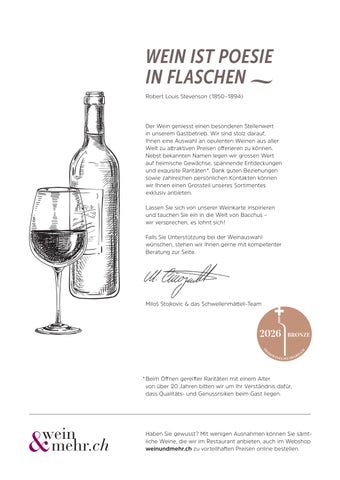 Wein-Getränkekarte Schwellenmätteli Terrasse