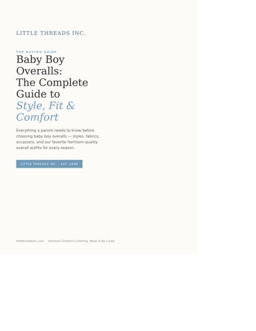 Baby Boy Overalls Guide: Styles, Fit & Buying Tips | Little Threads Inc.
