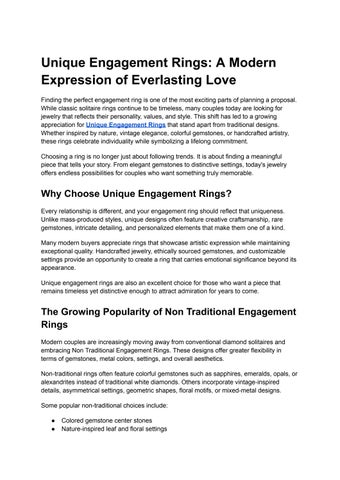 Unique Engagement Rings_ A Modern Expression of Everlasting Love