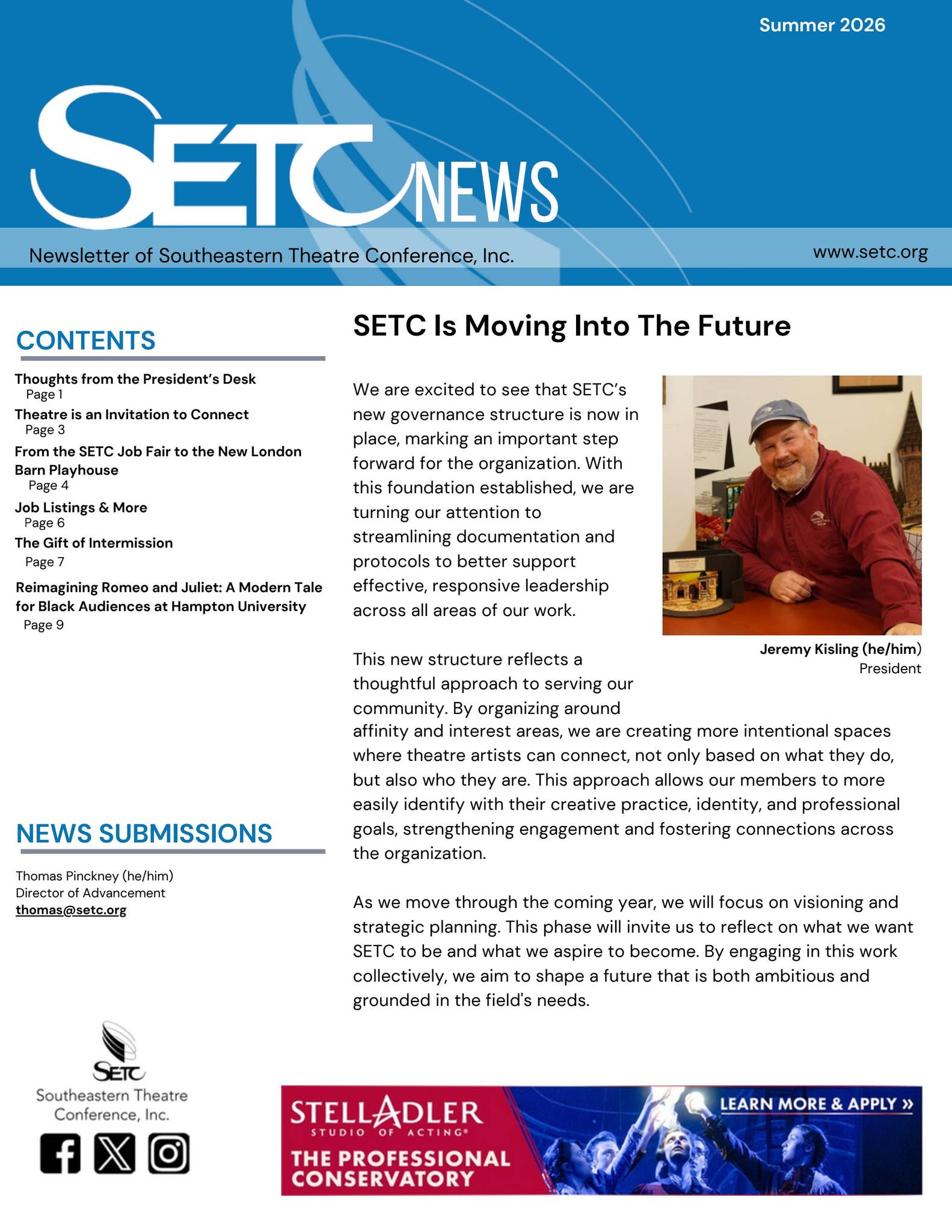 SETC News Summer 2026 by Southeastern Theatre Conference - Issuu