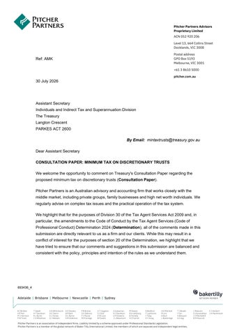 Response to Treasury CP on min trust tax